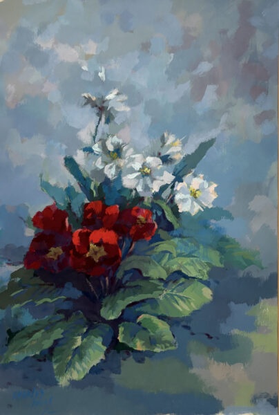 Charles Louis Vennig Olieverf bloemen stilleven Annet Bartels - 20190220_155753